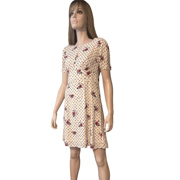 ModCloth Dress Keyhole Story A Line Floral Empire Waist Rayon Vintage Inspired - Picture 3 of 16